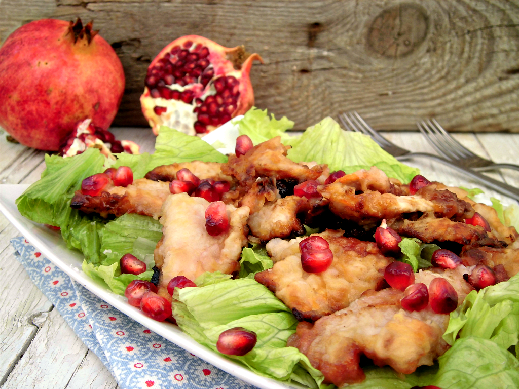 Straccetti di pollo al melograno