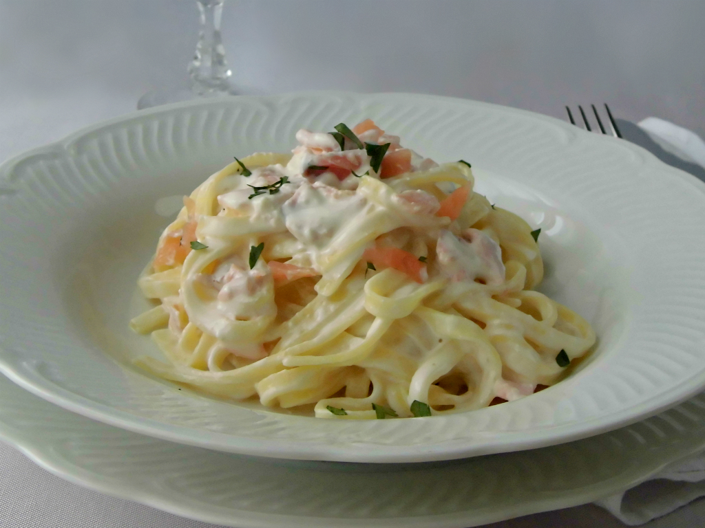 Fettuccine panna e salmone