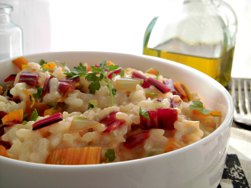 Risotto con coste di bietola e gorgonzola