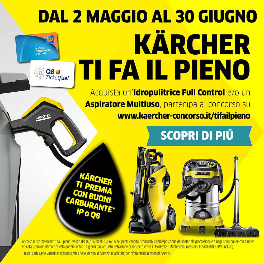 Karcher lancia un concorso ricco di vantaggi